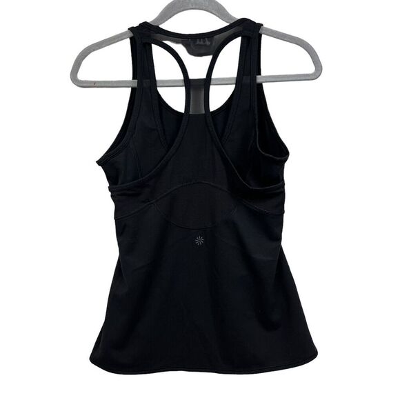 Athleta Tank Top‎ Breathable Mesh Racer Back Athletic Fit Stretch Black Women XS - Picture 4 of 5